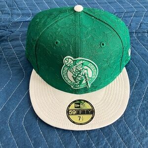New Era Boston Celtics Fitted Hat Green with Tan Brim